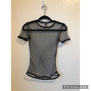 Victoria’s Secret black fishnet shirt